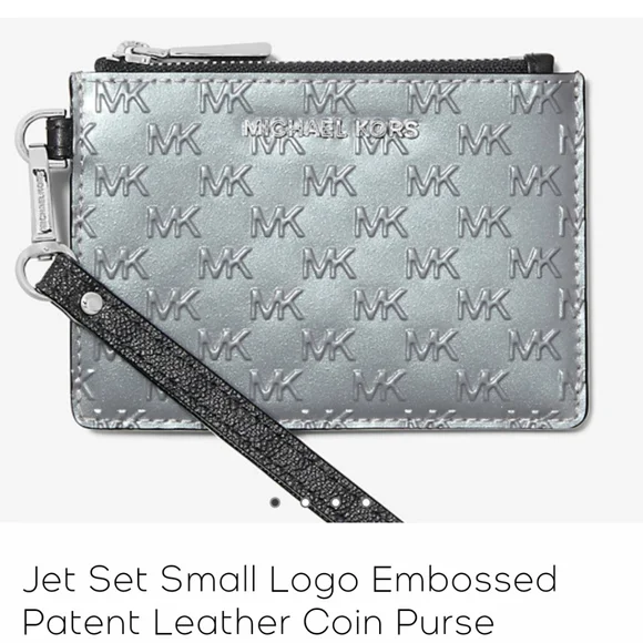 MICHAEL KORS JET SET SMALL LOGO PATENT LEATHER COIN PURSE ✨NWT✨ - Picture 3 of 9